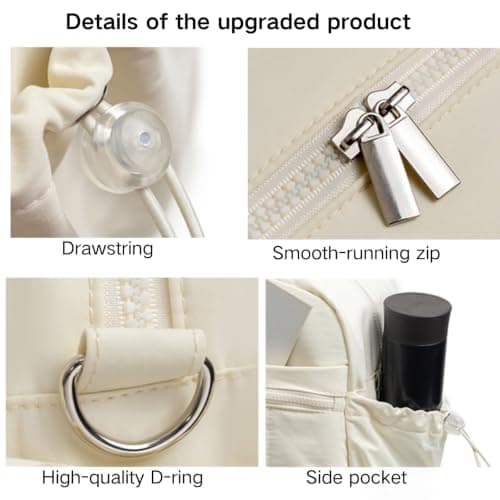 Womens Gym Bag Lightweight Weekend Overnight Bag with Wet Pocket, EasyJet Underseat Cabin Bags Ryanair Carry On, Travel Duffle Bags for Sports, Shopping (Beige) — view 5
