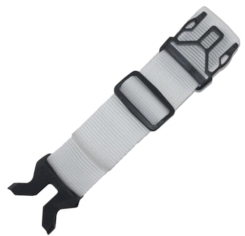 Benristraps 50mm Luggage Straps with Clips - Adjustable Webbing Straps for Suitcases, Camping Gear, Sports Equipment; Heavy Duty - UK Made (white) — view 3