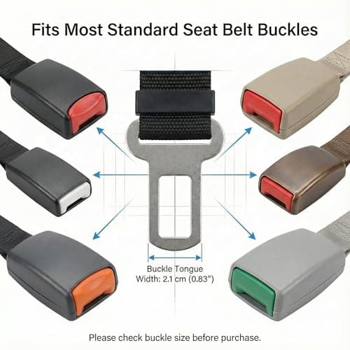 Barpre Dog Car Seat Belt - Adjustable Safety Restraint Lead for Cars - Universal 2.1cm Clip Adapter for Harness - Durable Nylon Vehicle Travel Strap for Puppy Small Medium Dogs & Pets - Black — view 6