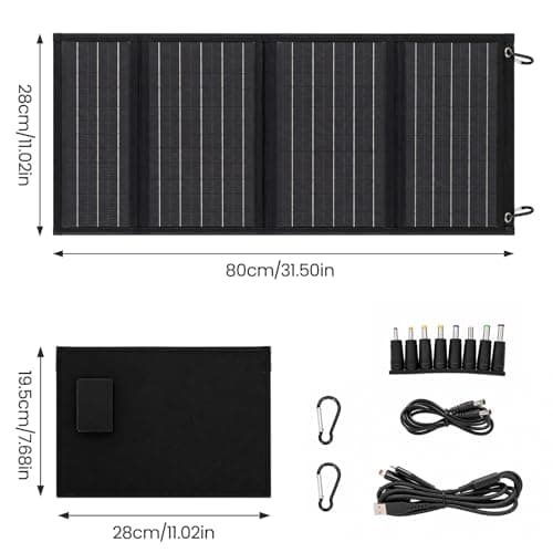 GoDyna 40W Foldable Solar Panel 80 x 28 cm Charger Portable Solar Panel with USB C USB A and DC Output Waterproof Monocrystalline Solar Charger for Camping Hiking Travel Power Bank Phone Tablet — view 5