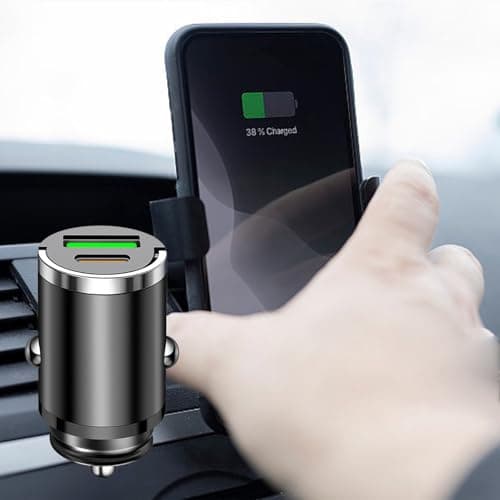 Car Charger USB Car Charger for Charging | USB Type-C Adapter for Charging Phones and Lighting in Vehicle (A, 4x2x2cm) — view 3