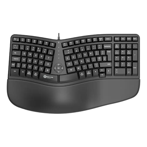 Full-Size Split Keyboard - Integrated Number Pad + Wrist Rest - Wired