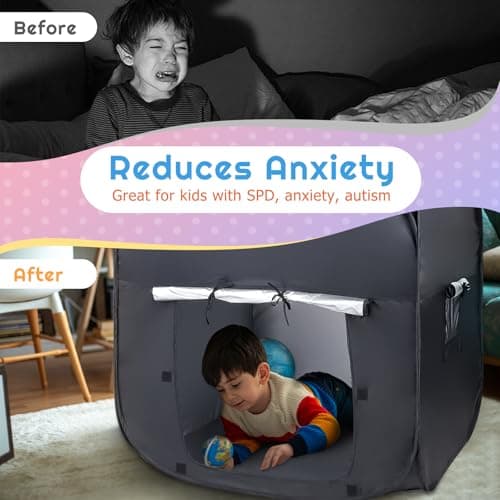Sensory Tent, Pop-Up Tent for Kids, Blackout tent | Calm Down Tent for Children to Play and Relax, Waterproof Collapsible with Side Window 35.5in*35.5in Help with Autism, SPD, Anxiety & Improve Focus — view 3