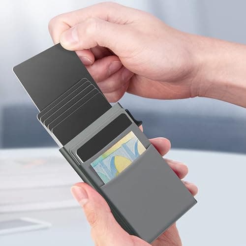 Protected Aluminum Card Organizers with Release Mechanism Easy to Use for Business Travel Essential Aluminum Card Case — view 6