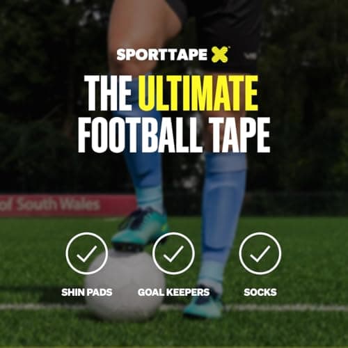 SPORTTAPE Football Sock Tape - 2 Rolls, 5cm x 4.5m, Sky Blue, Self-Adhesive — view 4
