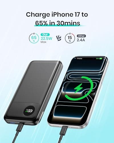 A ADDTOP Portable Charger Power Bank - 20000mAh 22.5W Fast Charging Battery Pack USB A & USB-C In/Output - PD3.0 QC4.0 Phone Charger with LED Display for Smartphone Tablet — view 2