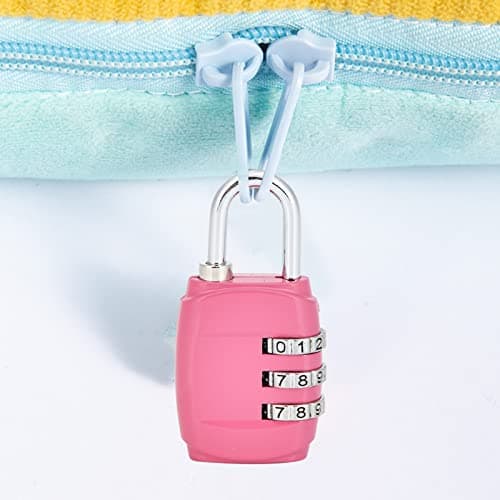 3PCS Luggage Locks Combination 3 Digit Combination Padlock Security Padlocks Resettable Code Locks Suitcase Combination Locks Waterproof Coded Padlock Small Digit Locker Padlock for Gym Locker Zip — view 4