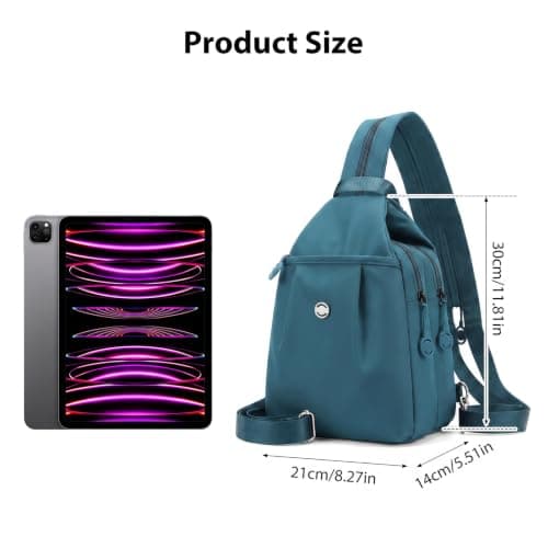 Anti Theft Backpack - Waterproof 2-Way Commuter Bag with Large Capacity Oxford Convertible Shoulder Tote - Stylish Multi-compartment Travel Handbag for Work Fitness Shopping,Blue (30x21x14cm) — view 4