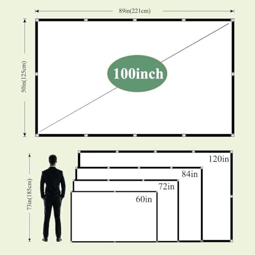 Projector Screen 100 Inch, Andthere 16:9 HD Foldable Portable Outdoor — view 3