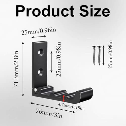 3PCS Folding Wall Hooks Heavy Duty Hook for Hanging-Black, Aluminum Alloy — view 2