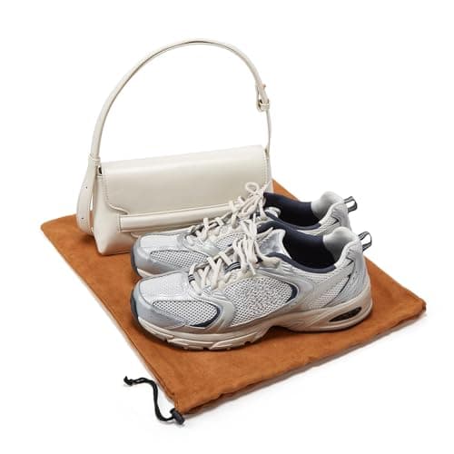 4 Pcs 45 x 35 cm Travel Shoe Bags for Packing with Drawstring,Brown — view 4