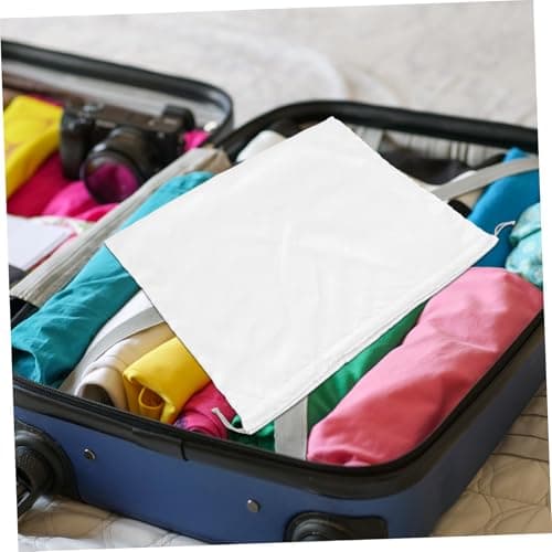 IMIKEYA White Polyester Drawstring Packaging Bag with Adjustable Drawstring Closure for Handbags and Clothes Storage, Dustproof Purse Protector Bag for Travel and Everyday Use — view 6