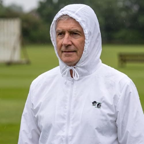 Lawn Bowls Cagoule White Unisex Waterproof Hooded Rain Jacket M — view 3