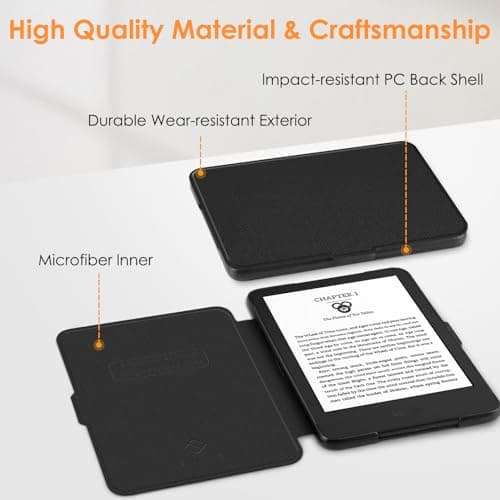 FINTIE Slimshell Case for 6" Kindle 2024/2022 11th Generation, Black — view 6