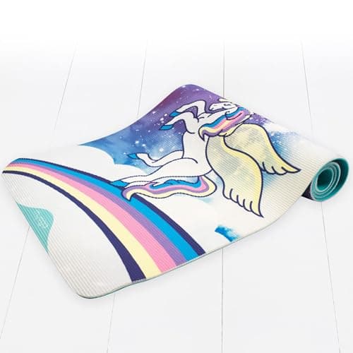 Myga Childrens Yoga Mat - Non-Slip Kids Mat for Yoga, Fitness and Exercise - Multipurpose Mat with 8 Yoga Poses on Reverse - Comfortable, Lightweight and Travel Friendly - Sweet Dreams — view 5