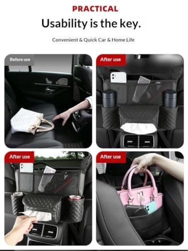 Multi-Pocket Car Organizer for Family Road Trips(Brown) — view 4