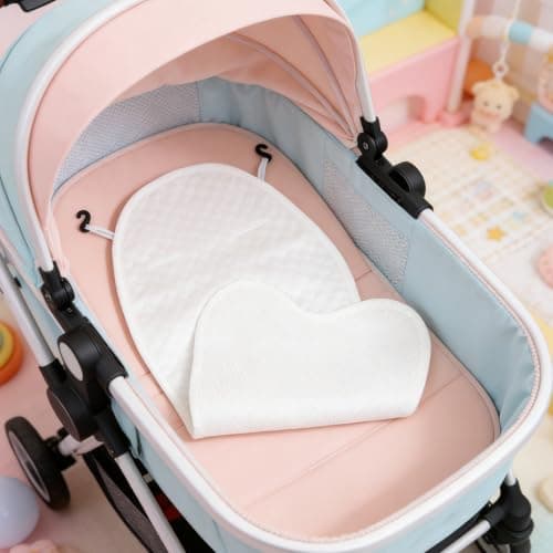 OSOLADY Baby Cooling Mat, Liner Toddler Seats Pad, Portable Cooler Cushion for Toddlers and Babies Outdoor Travel White — view 6