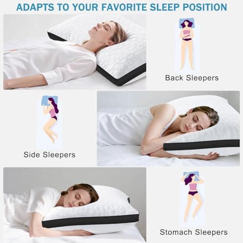TINCOOL Pillows 2 Pack, Hotel Quality Luxury Pillows For Neck And Shoulder Pain, Neck Support Pillow for Bed & Sofa, Soft & Supportive, Breathable & Washable Standard Size 42x70cm for all Sleepers — view 5