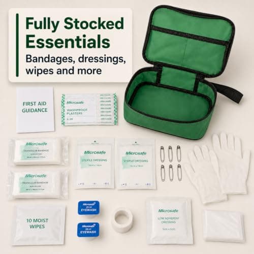 Value Aid Vehicle First Aid Kit, Fully Stocked, Compact & Portable, HSE & DVSA Compliant, Ideal for Cars, Vans & Fleet Vehicles Soft Case — view 3