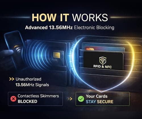 SAITECH IT RFID Blocking Card, 5 Pack Premium Contactless NFC Debit Credit Cards Passport Shield Protector Blocker Set for Men & Women, Smart Slim Design Perfect for Wallet/Purse - Black — view 5