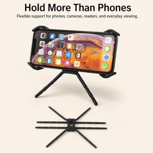 2Pcs Black Bendable Spider Phone Holders, PU Coated Steel Wire Universal Flexible Car Smartphone Mount Stands — view 3