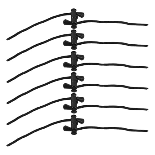 U Shaped Pillow Rope Buckles Adjustable 6 Pack Black Plastic Polyester