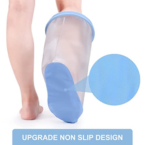 Fasola Foot Cover for Shower, Non-Slip Waterproof Ankle Cast Protector for Toe, Ankle, Reusable Inflatable Cast Bag Keep Foot Dry — view 2