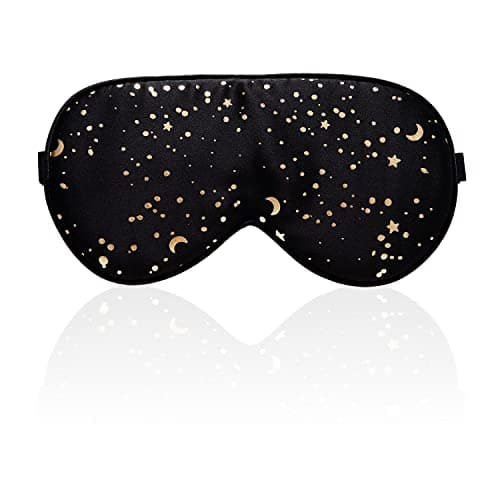 townssilk 100% Silk Sleep mask with Adjustable Strap,Comfortable and Super Soft Eye mask Ultimate Sleeping aid,blindford Golden Moon