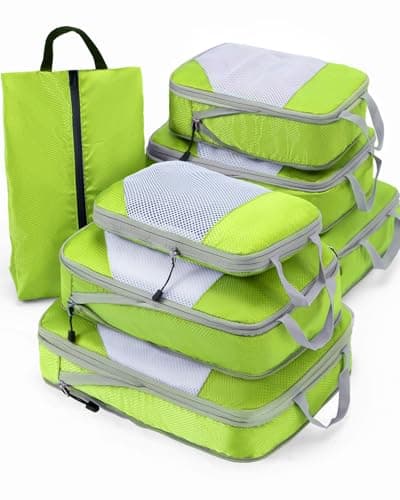 Meowoo 7-Piece Compression Packing Cubes for Luggage, Travel Organisers