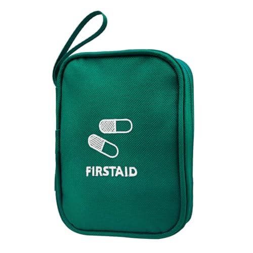 EQLEF First Aid Bag Empty Small, Mini First Aid Kit Pouch Red Travel Medicine Bag Portable Medical Organizer Bag Waterproof First Aid Kit Empty for Car Office School or Outdoors (Green)