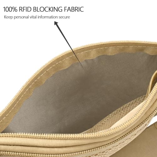 Ryaco Travel Money Belt, Slim RFID‑Blocking Hidden Waist Pouch, Khaki — view 3