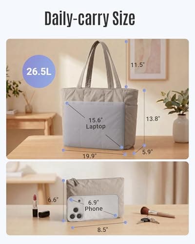 LIGHT FLIGHT Tote Bags for Women -15.6" Laptop Travel Tote with 26.5L — view 6