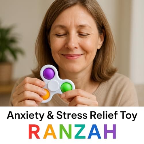 Ranzah Hand Fidget Spinner Toy Finger Bubble Pop Sensory ADHD Anxiety Stress Relief Gift Party Travel Toy For kids Teens Adults(White) — view 6