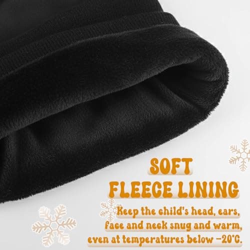 DRESHOW Kids Winter Warm Hat Scarf Baby Earflap Beanies Fleece Lined Knit Hood Toddler Hat Windproof Balaclava Kids 1-6 Years — view 4