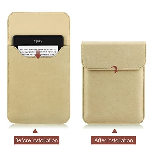 HoYiXi Sleeve Case for 6",6.8",7 Inch Kindle Paperwhite/Colorsoft/Signature Edition 2024-2012 Sleeve Bag Pouch Cover Case for 6 Inch - 6.8 Inch Kobo/Tolino/Pocketbook ebook Reader - Khaki — view 3