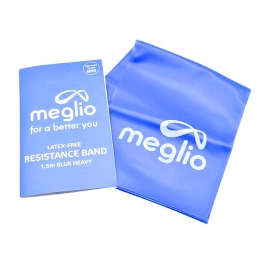 Meglio Resistance Band, 1.5m, Blue, Latex Free, With Exercise Guide