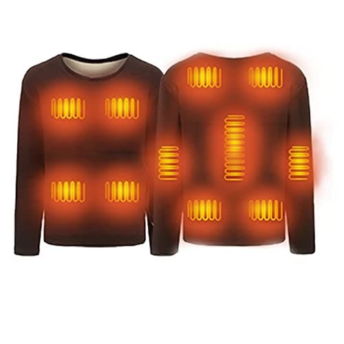 Men Women Heated Underwear, 22 Heating Zones Heated Base Layer Set USB Rechargeable Heated Body Warmer Fleece Lined Heated Tops and Long Johns 3 Heating Levels Thermal Clothing Set for Motorcycle — view 4