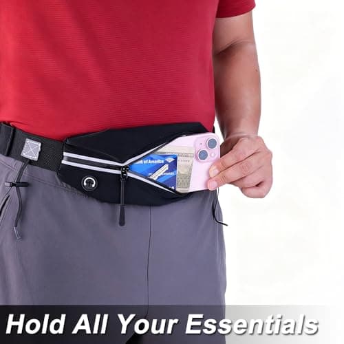 Slim Running Belt Race Number Belt Runners Pouch Triathlon Race Belt BIB Holder with 6 Energy Gel Loops for Workout, Jogging, Triathalon, Marathon, Running and Cycling, 04 Yellow, One Size — view 2