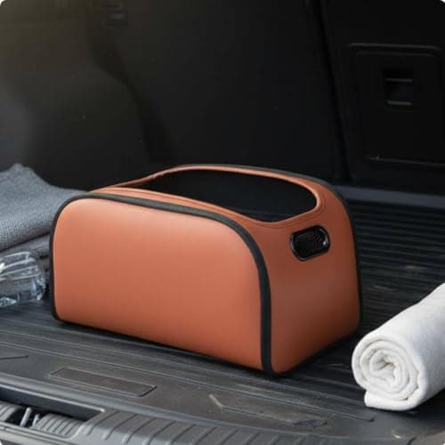 Gralara Trunk Organizer Box Luxury Feel Car Storage Box Multi-Layer Material Automotive Accessory for Road Trip, Orange — view 6