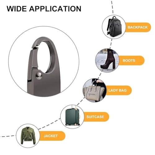 10-Pack Dual-Headed Zipper Lock Clips, 5 Colors (Gold, Silver, Gun Black, Bronze, Black), Anti-Theft Security Locks for Backpacks, Luggage, Bags & Suitcases, Wallet — view 2