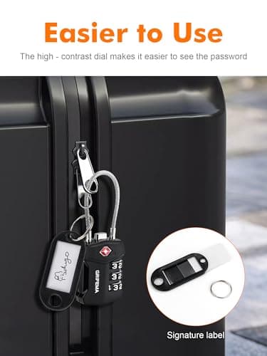 GRIFEMA GA1006-2 TSA Suitcase Lock 3-Digit Combination Padlocks 2 Pack — view 6