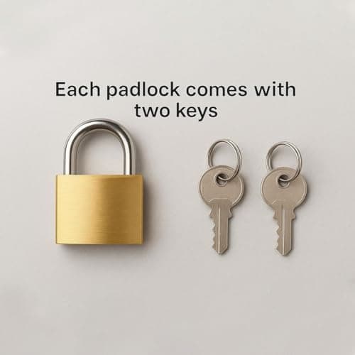 1Above 3 Pack Mini Brass Padlocks with Keys (20mm) – Durable Small Padlocks for Luggage, Travel Bags, Backpacks & Lockers – Each Padlock Includes 2 Keys — view 3