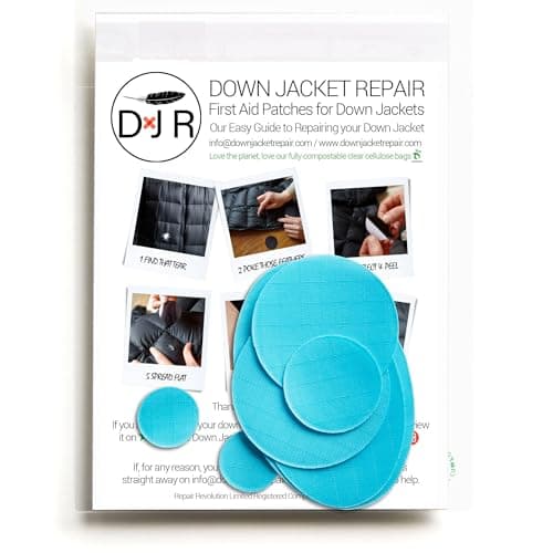 Self‑Adhesive Ripstop Nylon Repair Patch Kit – 30‑Second Fix for Tents, Jackets, Sleeping Bags, Backpacks & Beach Gear – Festival, Camping & Vanlife Essential – 7 Pre‑Cut Patches (Turquoise)