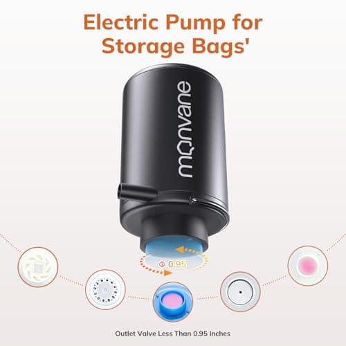 Electric Air Pump for Vacuum Bag - MONVANE Portable Wireless Vacuum Pump for Space Storage Bags Powerful Compression Pump — view 2