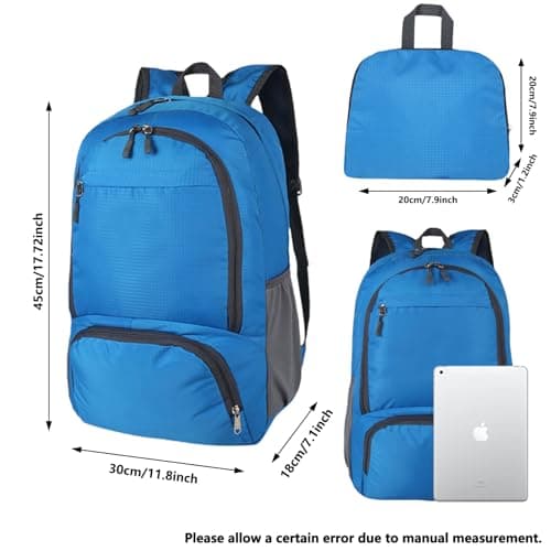 FENGZIZH Foldable Lightweight Travel Backpack, 30L Waterproof Rucksack — view 2