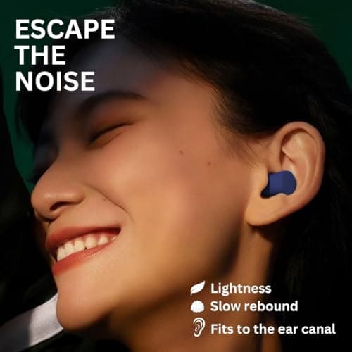 Hushy Premium Foam Earplugs for Sleep & Noise Cancelling – 120 Pack Ultra-Soft Hypoallergenic Ear Plugs 38dB SNR for Sleeping, Studying, Travel & Work with Carry Case (Royal Blue). — view 5
