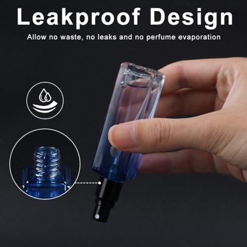 LOPHE Perfume Atomiser Refillable, Mini Perfume Refill Bottles, Empty Clear Glass Perfume Atomiser Spray Bottles, Portable Atomiser with Fine Mist for Daily Business Trips, 20 ml 3 Pcs Gradient Blue — view 4