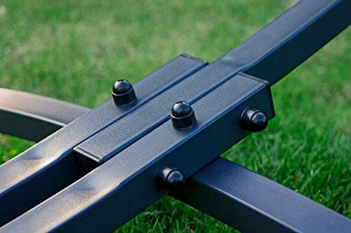 Portable Outdoor Canvas Hammock Stand Camping Sleeping Swing Hanging Bed Colorful Multifunctional Cotton Fabric Travel Hammock Chair Bed GARDEN PATIO (GRAPHITE) — view 3