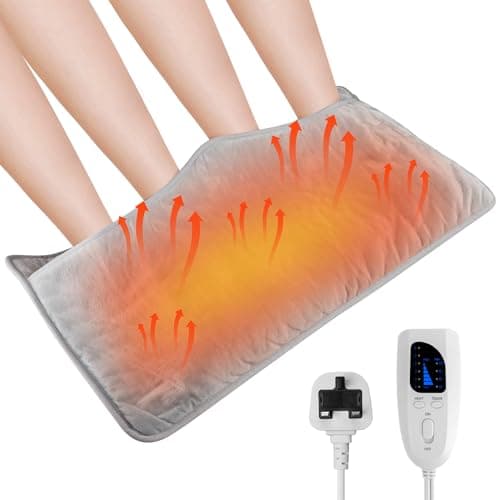 Nsyee Electric Heated Foot Warmer Pad, Heating Pad for Feet, Grey