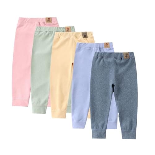 Baby Thermal Base Layer Pant Fleece Lined Leggings for Toddlers and Kids Boys Girls Footless Tights Infant Basic Solid Full Length Cotton Soft Legging (Pink, 12-18 Months)
